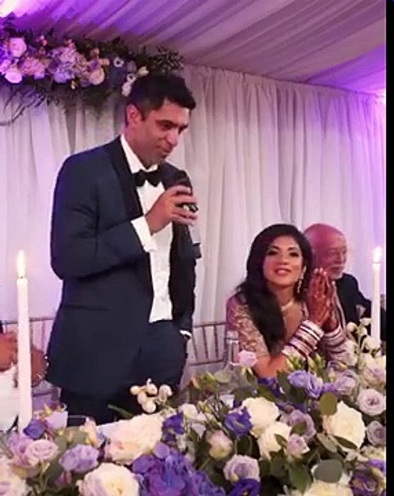 groom cracks a joke at wedding