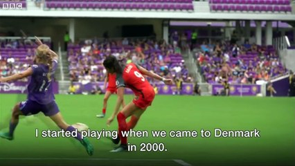 The Danish women's football star who started in a refugee camp - BBC News