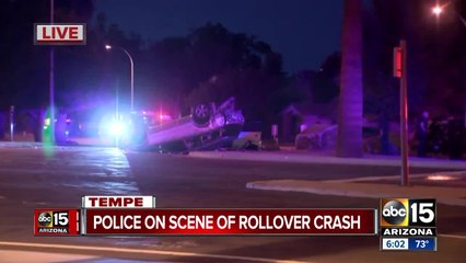 Police investigating rollover crash near Mill and Apache in Tempe