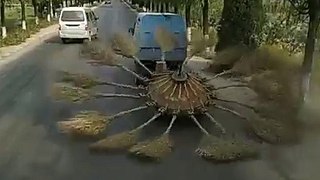 What a creative DIY street sweeper truck!