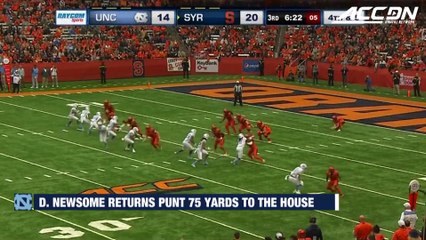 UNC Gets Punt Return TD From WR Dazz Newsome