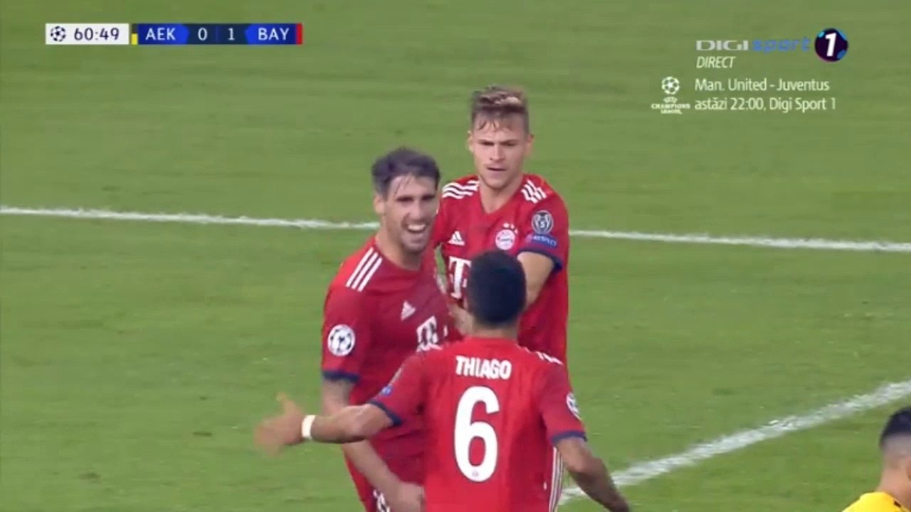 Javi Martinez Goal HD -  AEK Athens FC 0 - 1	 Bayern Munich 23.10.2018 HD