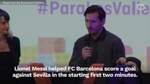 Lionel Messi Injures Arm After Scoring Goal For FC Barcelona