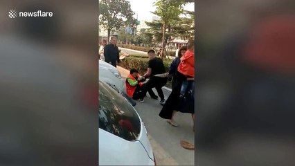 Cleaner gets beaten up after stopping boy from defecating on street