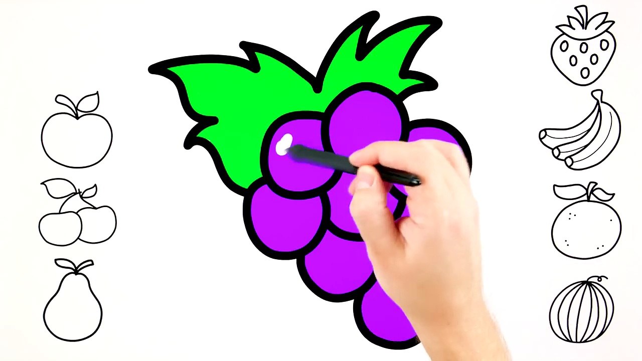 Coloring 8 fruits | Painting for toddlers and drawing for kids
