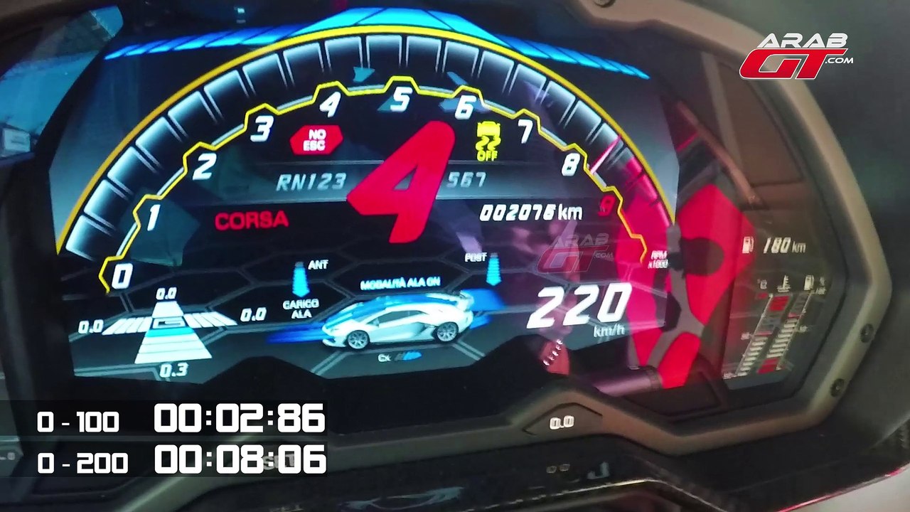 Lamborghini Aventador SVJ Acceleration تسارع و صوت لامبورجيني افنتادور اس في جي