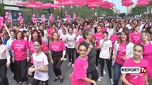 Report TV - ‘Një kërcim për jetën’, mesazh kundër kancerit të gjirit në sheshin Skënderbej