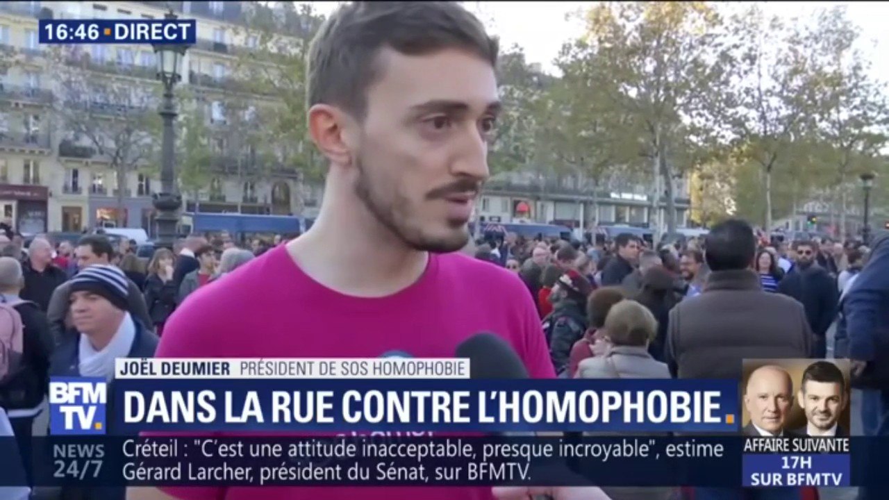 "1 agression tous les 3 jours." Le président de SOS Homophobie alerte sur une hausse des actes homophobes lors d'un rassemblement à Paris