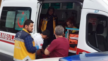 Cipin çarptığı otomobil böyle takla attı