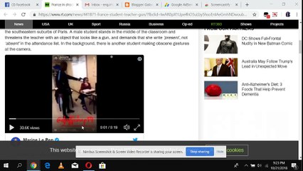 France in shock as VIDEO of student threatening teacher with ‘gun’ in class goes viral