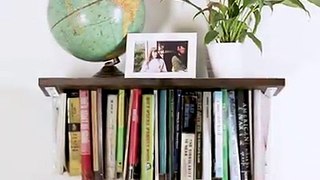 This upside-down bookshelf is a great conversation starter for your living room