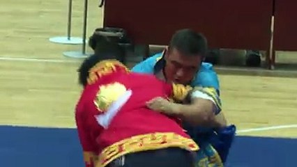 See any difference from the wrestling competition for ethnic groups in China's Xinjiang Uyghur Autonomous Region with that in your home country?