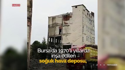 Bursa İnegöl'ün ilk fabrika binasının yıkımı TRT Haber kameralarına yansıdı