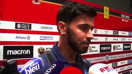 Morgan Sanson en zone mixte après la victoire à Nice