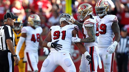 Feed Arik? Armstead celebrates after big sack on Goff