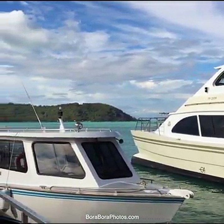 Busy day at the Bora Bora airport. Which boat would you take?