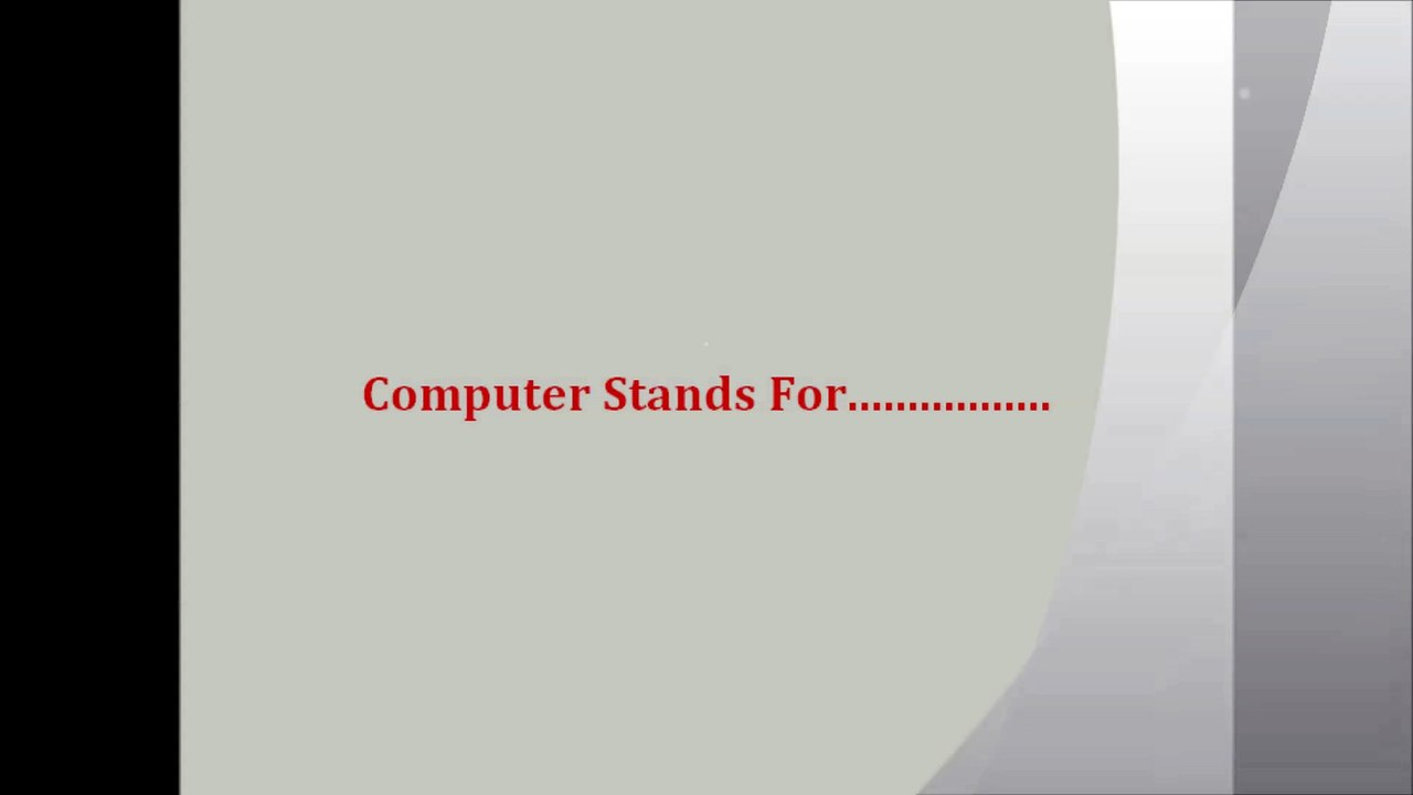 Computer Stands For.....