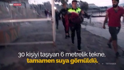 Bodrum'da düzensiz göçmenleri taşıyan tekne battı