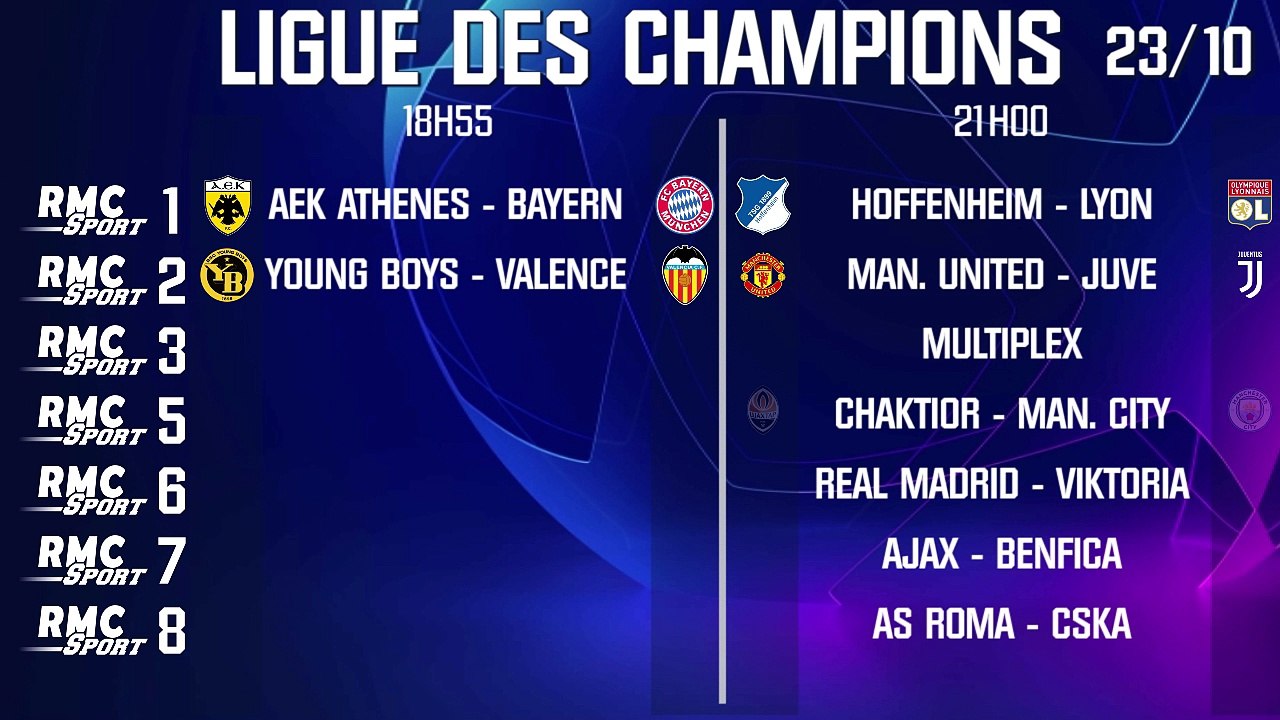 Ligue des champions : Le programme de la 3e journée sur RMC Sport