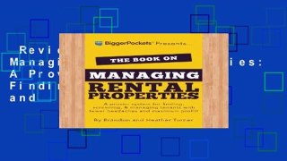 Review  The Book on Managing Rental Properties: A Proven System for Finding, Screening, and