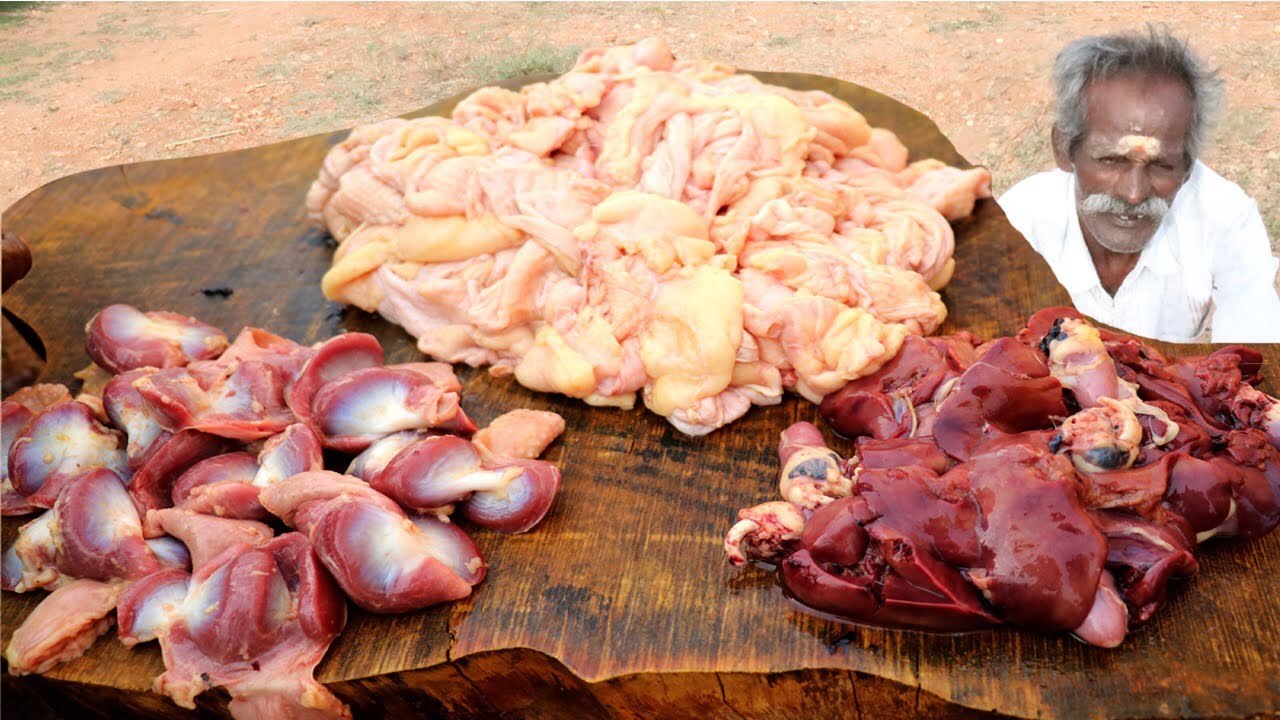 MIXED CHICKEN PARTS _ Mixed Chicken Gravy Prepared by my daddy _ Village food factory