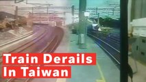 CCTV Released Of Train Derailment in Taiwan