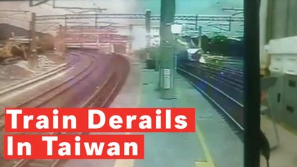 CCTV Released Of Train Derailment in Taiwan