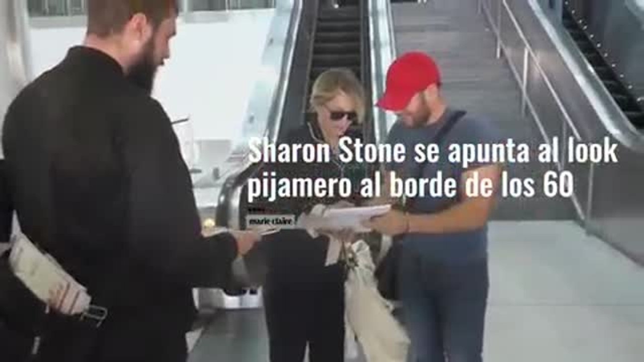 sharon stone se apunta al look pijamero al borde de los 60