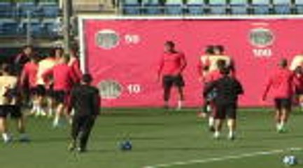 Ramos angrily kicks ball at youngster in training