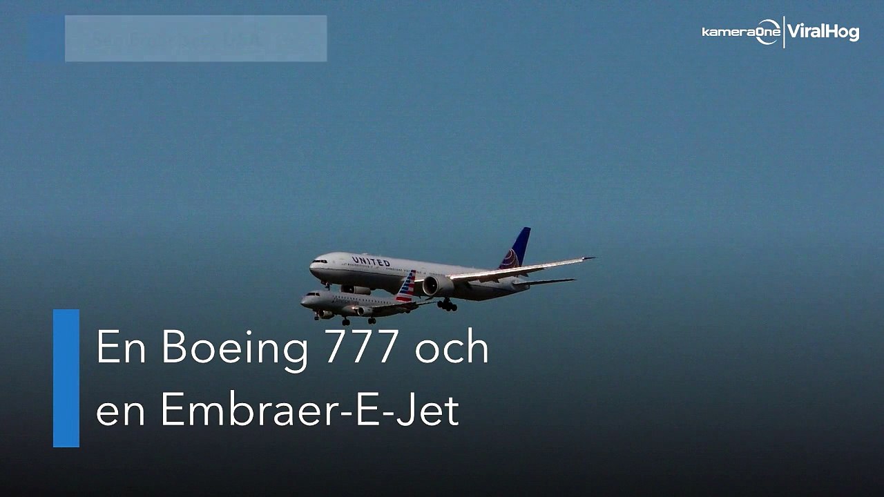 Två plan landar parallellt - ser farligt nära ut