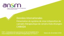 Données internationales : Présentation du système de mise à disposition du cannabis thérapeutique de certains Etats étrangers - Canada