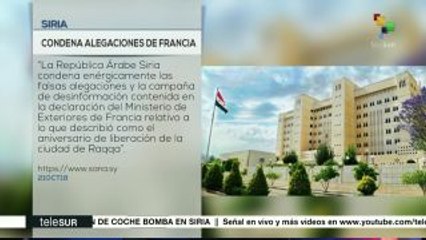 Siria condena alegaciones de cancillería francesa