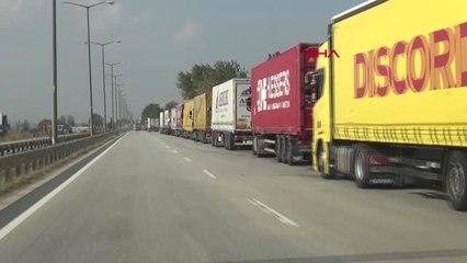Edirne Kapıkule'de 12 Kilometrelik Tır Kuyruğu