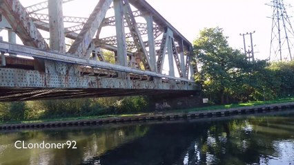 Greater Anglia trains passing River Lea near Broxbourne Jn