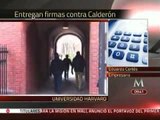 Alistan entrega de firmas contra Calderón en Harvard