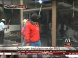 Movimento Popular Guerrerense destruye instalaciones del PAN en Chilpancingo