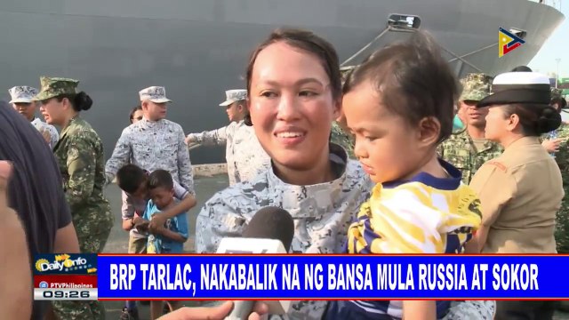 BRP Tarlac, nakabalik na ng bansa mula Russia at SoKor