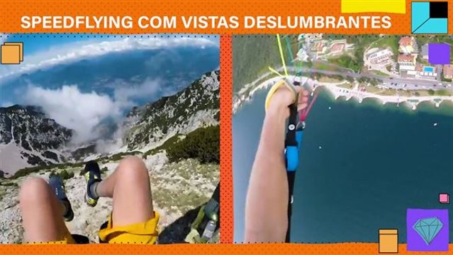 Voo de Speedflying com vistas deslumbrantes