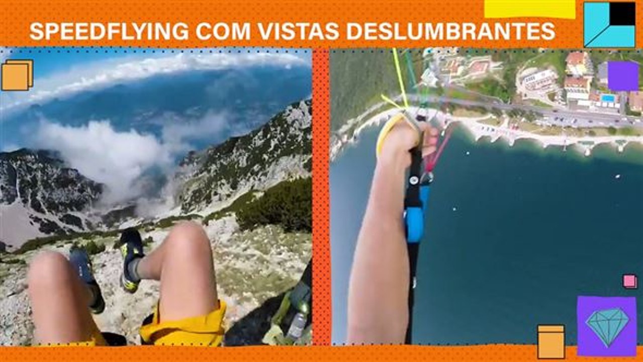 Voo de Speedflying com vistas deslumbrantes