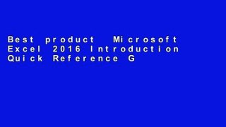 Best product  Microsoft Excel 2016 Introduction Quick Reference Guide - Windows Version (Cheat