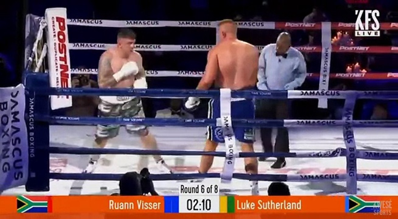 Ruann Visser vs Luke Sutherland TKO (technical knockout)