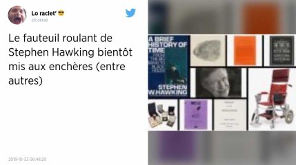 Le fauteuil de l’astrophysicien Stephen Hawking mis aux enchères
