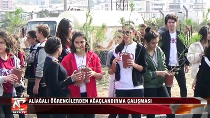 Aliağalı Öğrencilerden Ağaçlandırma Çalışması