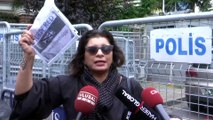 Kaşıkçı'nın öldürülmesini Başkonsolosluk önünde  protesto etti  - İSTANBUL