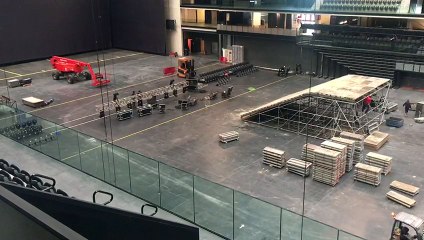 Así está siendo el montaje en el Navarra Arena