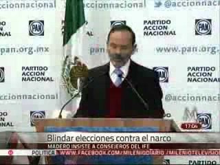 Pide Madero al IFE, blindar las elecciones contra crimen organizado