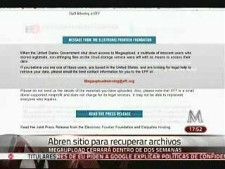 Abren sitio para recuperar archivos de Megaupload