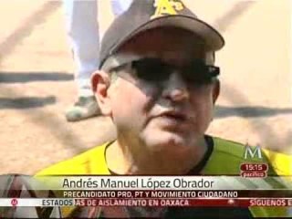 AMLO juega béisbol con equipo "Amigos"