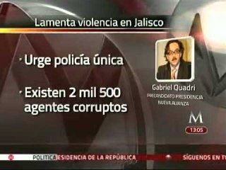 Lamenta Gabriel Quadri violencia en Jalisco