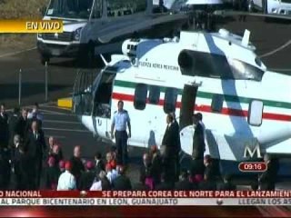 Llega Benedicto XVI en helicóptero al Parque Bicentenario de Guanajuato